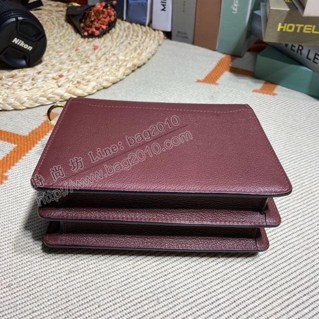 HERMES女包 豬鼻子包 Roulis Evercolor皮 酒紅 愛馬仕百搭款單肩包 愛馬仕斜挎背包  Ama1689